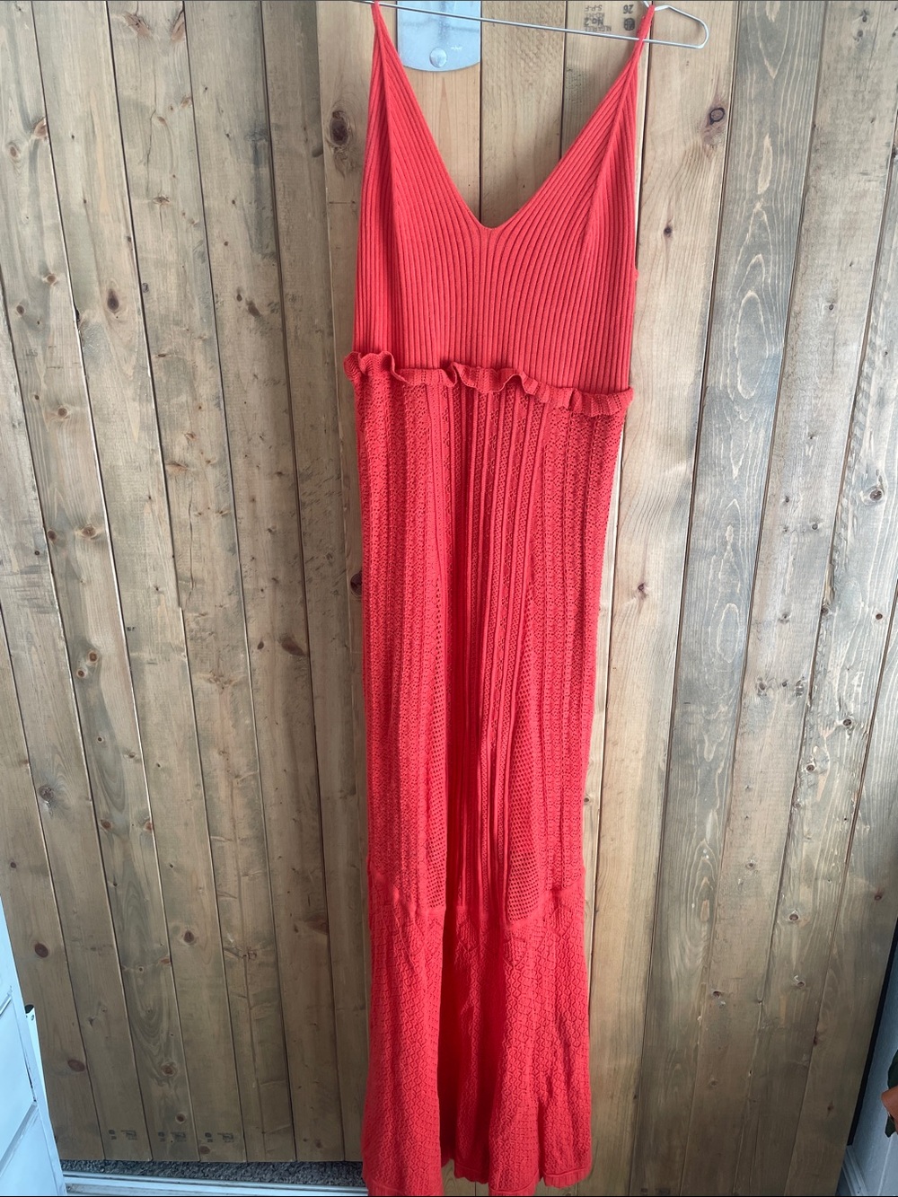 House of Harlow Red/Orange Knit Maxi Dress